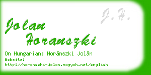 jolan horanszki business card